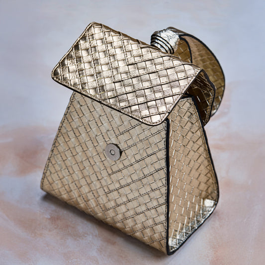 Golden Wristlet Clutch – Metallic Gold Party & Wedding Handbag for Women