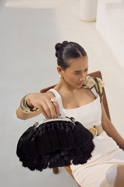 Royal Blue Tassel Evening Clutch – Showstopper Party Bag