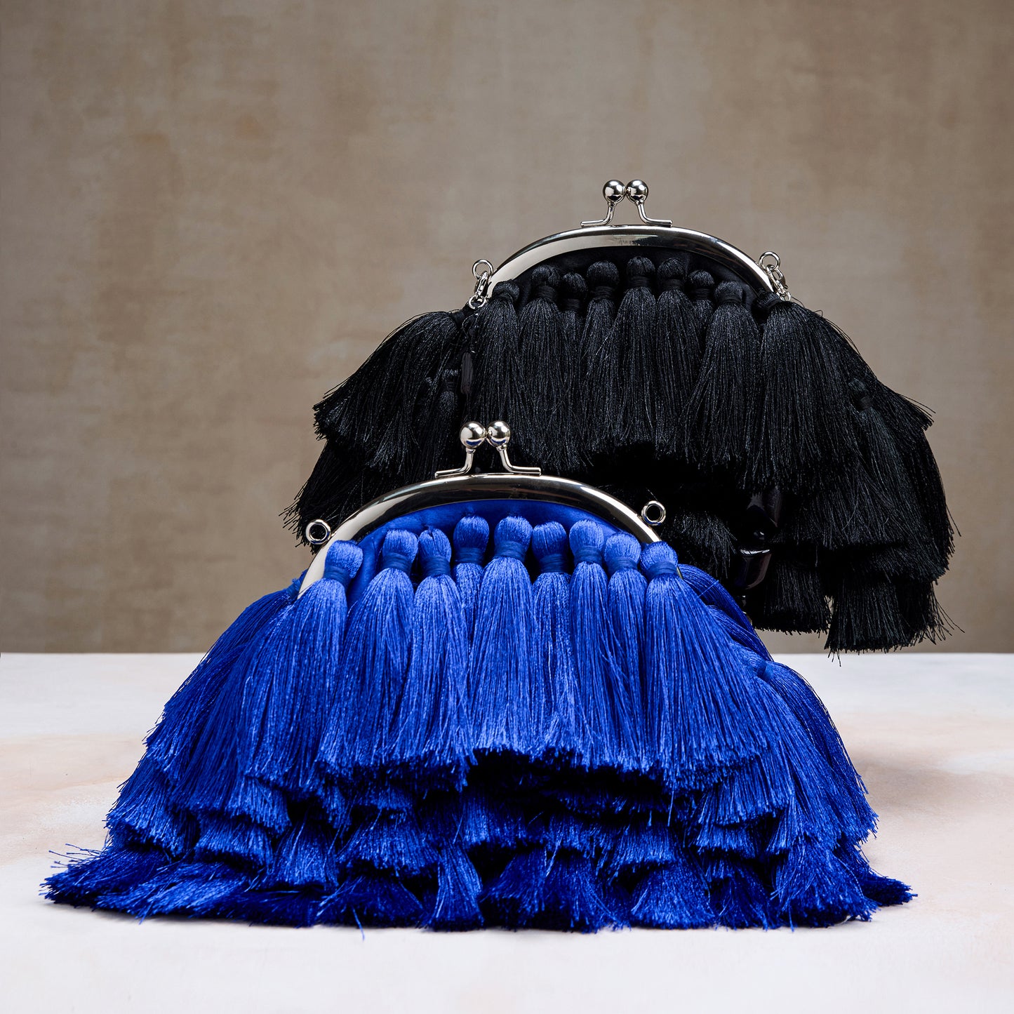 Royal Blue Tassel Evening Clutch – Showstopper Party Bag