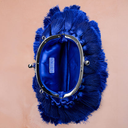 Royal Blue Tassel Evening Clutch – Showstopper Party Bag