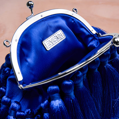 Royal Blue Tassel Evening Clutch – Showstopper Party Bag