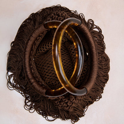 Brown Fringe Statement Bag – Designer Boho Tassel Handbag for Weddings & Resort Wear