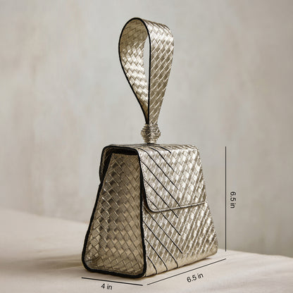 Golden Wristlet Clutch – Metallic Gold Party & Wedding Handbag for Women