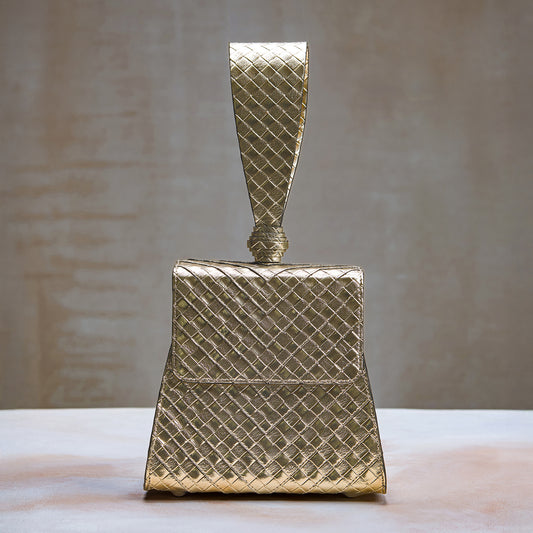 Golden Wristlet Clutch – Metallic Gold Party & Wedding Handbag for Women