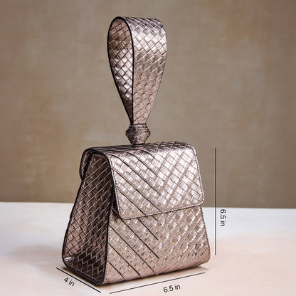 Gunmetal Wristlet – Metallic Party Clutch for Women | Wedding & Evening Statement Bag