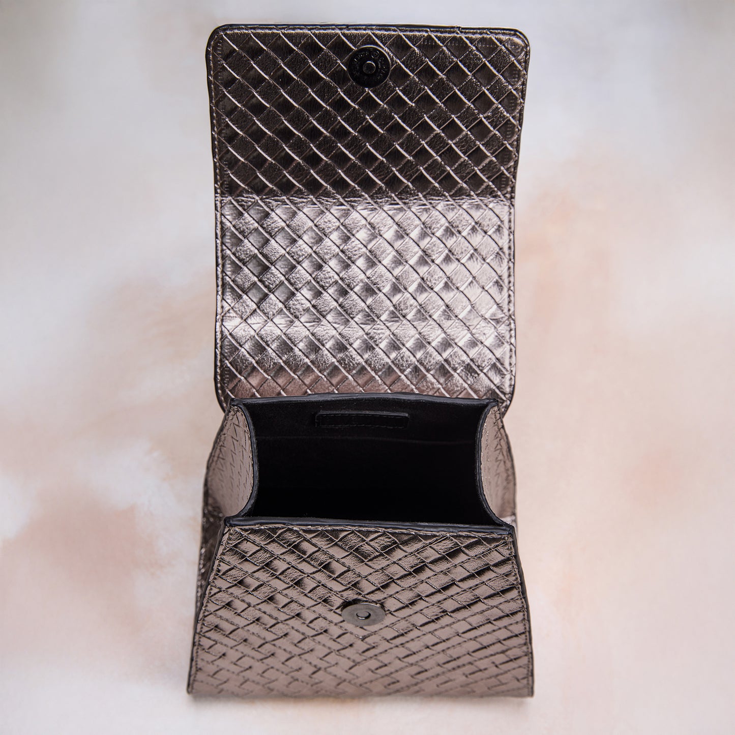 Gunmetal Wristlet – Metallic Party Clutch for Women | Wedding & Evening Statement Bag