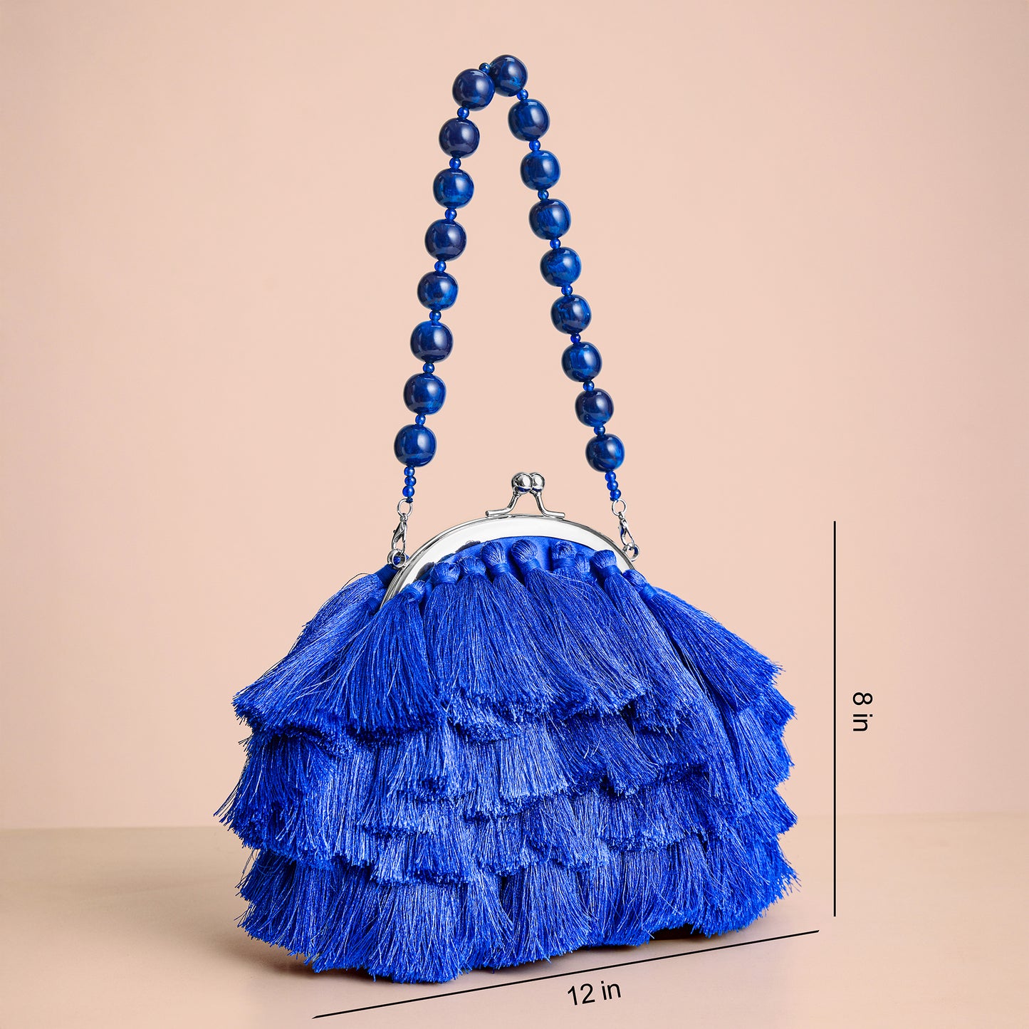 Royal Blue Tassel Evening Clutch – Showstopper Party Bag