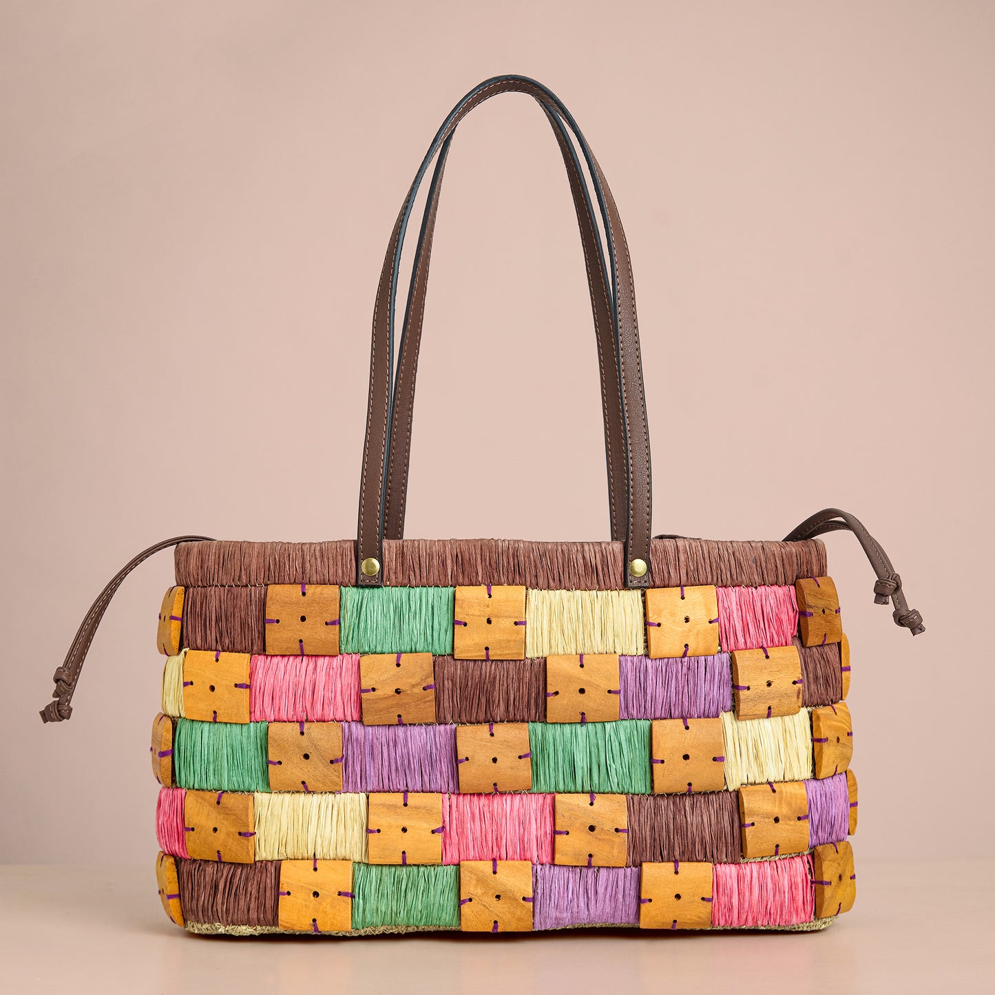 Handwoven Pop Tote – Boho Shoulder Bag for Women